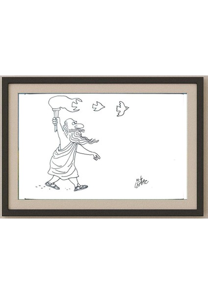 Norman Isaac 22X14CM Orijinal Karikatür Tablo