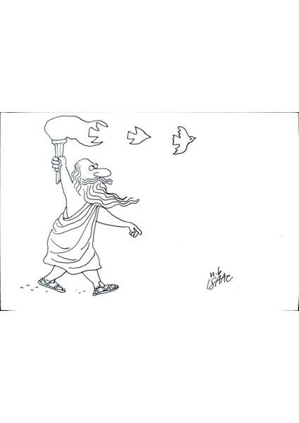 Norman Isaac 22X14CM Orijinal Karikatür Tablo modelleri