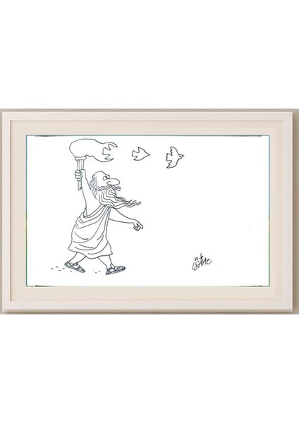 Norman Isaac 22X14CM Orijinal Karikatür Tablo fırsatları