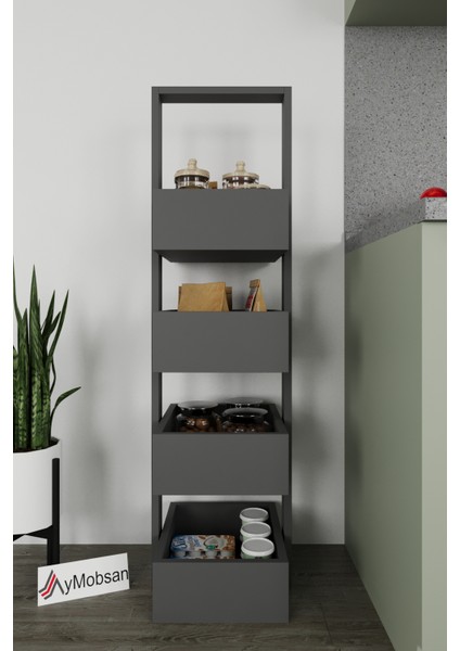 Multi 4 Katlı Mutfak Sepeti, Çok Amaçlı Mutfak Rafı, 4 Raflı, 120 cm