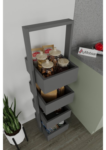 Multi 4 Katlı Mutfak Sepeti, Çok Amaçlı Mutfak Rafı, 4 Raflı, 120 cm fiyatları