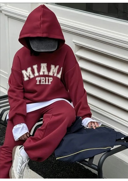 Punıx Kıds Özel Tasarım Hip Hop Mıamı Trıp Baskılı Kışlık Kalın Kız Çocuk Eşofman Takımı fiyatları