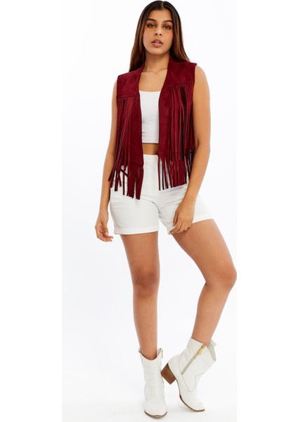 Scuba Süet Püsküllü Yelek