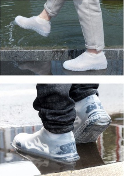 Silikon Ayakkabı Kılıfı Kaymaz Su Kir Geçirmez M Beden Beyaz fırsatları