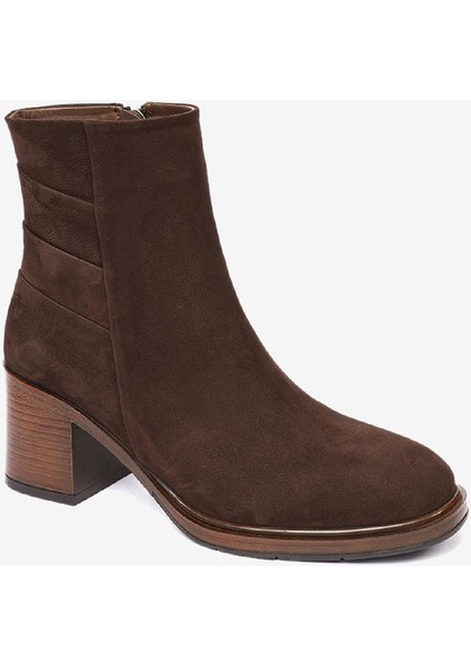 Kadın Kahve Nubuk Hakiki Deri Topuklu Bot 4K2UB59153