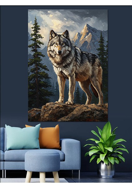 Kurtlar Yürüyüşe Çıkıyor Dekoratif Kanvas - Mdf Ahşap Tablo fırsatları