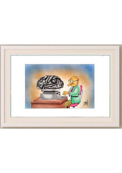 Patrick Heymansi 29X21CM Orijinal Karikatür Tablo fırsatları