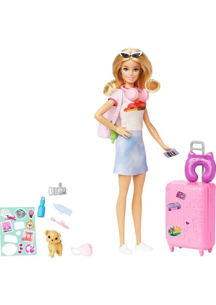 HJY18 Barbie Seyahatte Bebeği ve Aksesuarları fırsatları