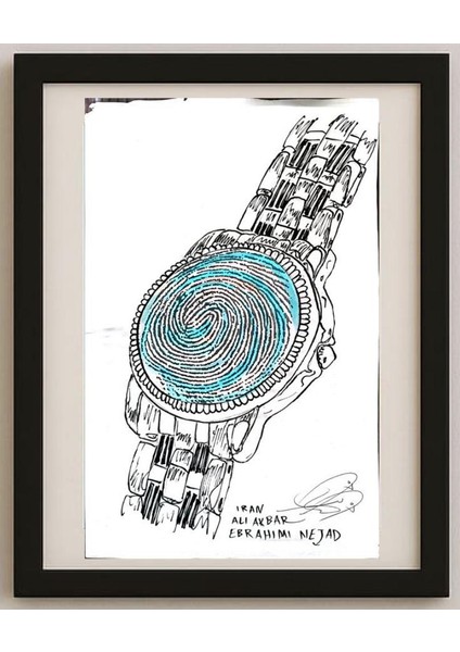 Ali Akbar Ebrahimi Nejad 29X21CM Orijinal Karikatür Tablo