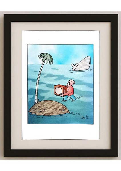 Nikolae Ionita 29X21CM Orijinal Karikatür Tablo