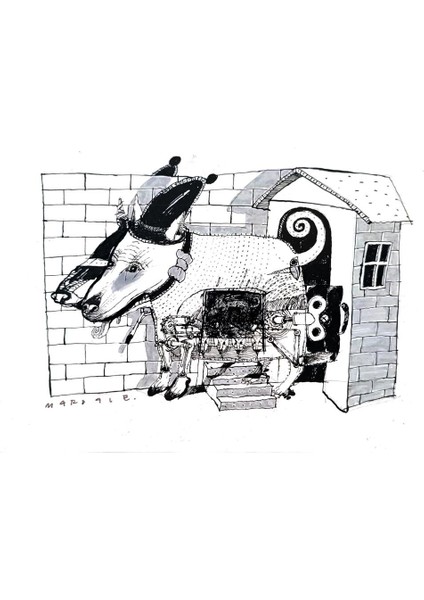 La Intrerupere 17X12CM Orijinal Karikatür Tablo modelleri