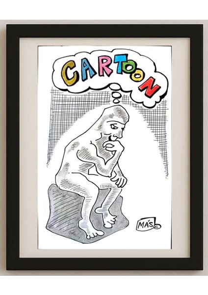 Sergio Alejandro 26X17CM Orijinal Karikatür Tablo