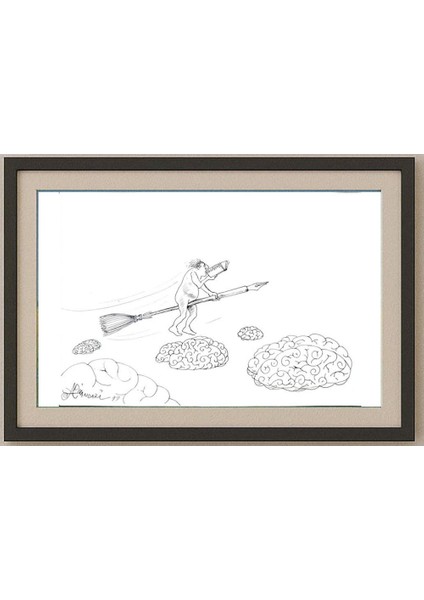 Ali Divandari 29X21CM Orijinal Karikatür Tablo