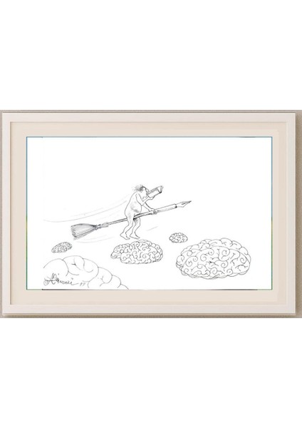 Ali Divandari 29X21CM Orijinal Karikatür Tablo fırsatları