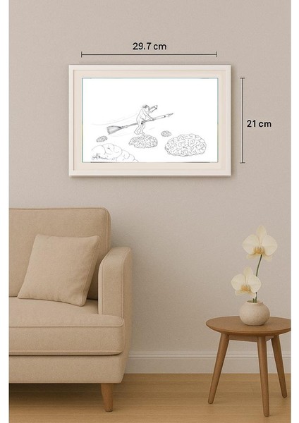 Ali Divandari 29X21CM Orijinal Karikatür Tablo indirimleri