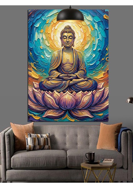 Budha Lotus Pozu Meditasyon Dekoratif Kanvas - Mdf Ahşap Tablo modelleri