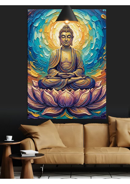 Budha Lotus Pozu Meditasyon Dekoratif Kanvas - Mdf Ahşap Tablo indirimleri