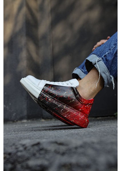 CH254 - Cbt Pittura Erkek Ayakkabı 415 Sıyah / Kırmızı Püskürtme modelleri