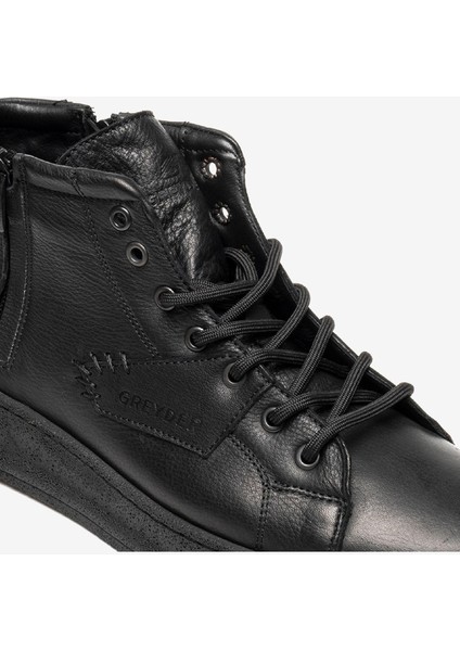 Erkek Siyah Hakiki Deri Sneaker Bot 3K1UB16373