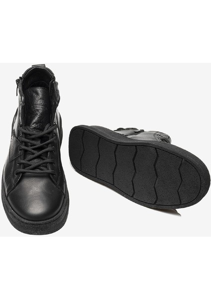 Erkek Siyah Hakiki Deri Sneaker Bot 3K1UB16373