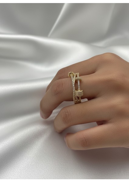 Çelik Helen Gold Yüzük