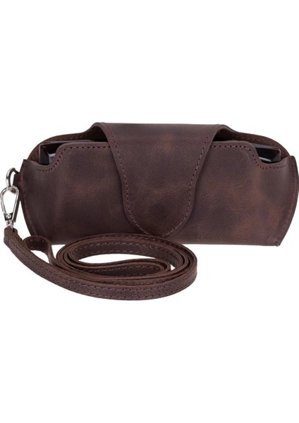 Riviera Deri Askılı Gözlük Kılıfı Kahverengi