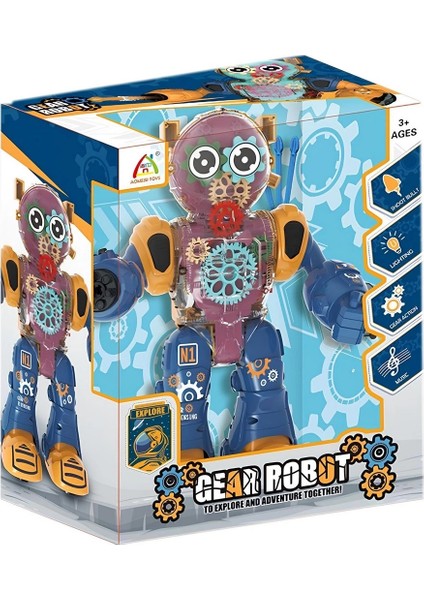 Işıklı ve Müzikli Şeffaf Renkli Robot modelleri