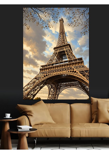 Eyfel Kulesi Şehir Manzarası Dekoratif Kanvas - Mdf Ahşap Tablo modelleri