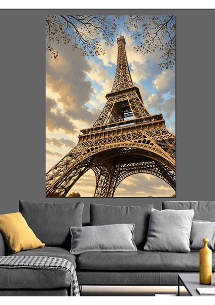 Eyfel Kulesi Şehir Manzarası Dekoratif Kanvas - Mdf Ahşap Tablo indirimleri