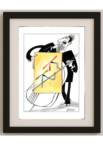 Mohammed Effat 35X25CM Orijinal Karikatür Tablo