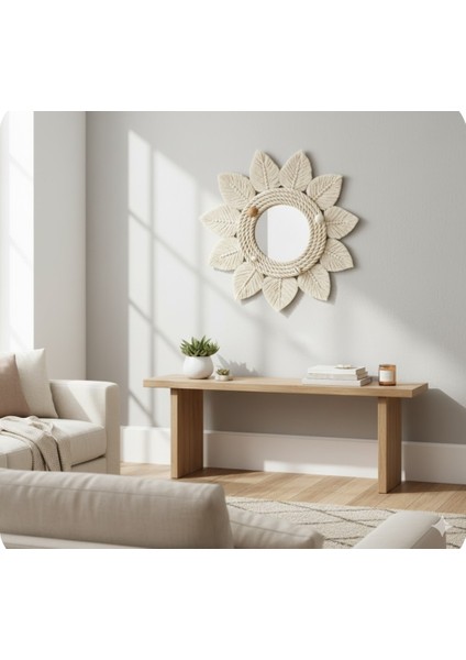 Pamuk Halat Ip Duvar Aynası 53 cm