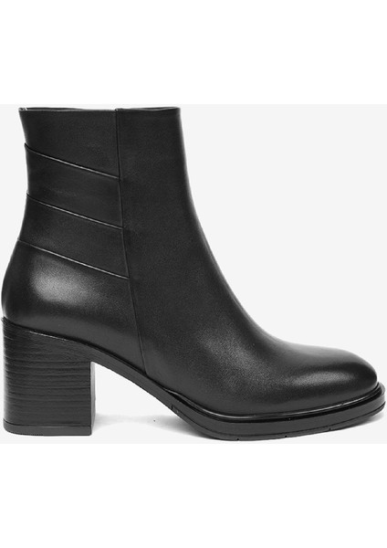 Kadın Siyah Hakiki Deri Topuklu Bot 4K2UB59153