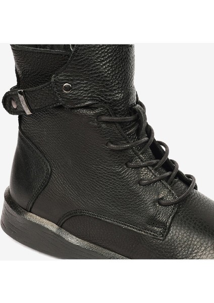 Kadın Siyah Hakiki Deri Sneaker Bot 4K2SB30900S