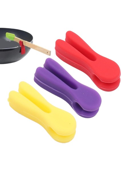 Silikon Tava Kaşık Tutacağı 3&apos;lü Paket
