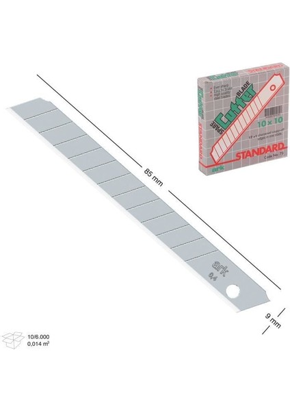 Maket Bıçağı Yedek Bıçağı 80X9 mm Ince Yedek 10 Adet
