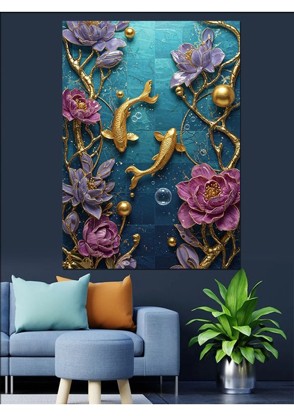 Okyanusta Mercanlar ve Balıklar Dekoratif Kanvas - Mdf Ahşap Tablo fiyatları