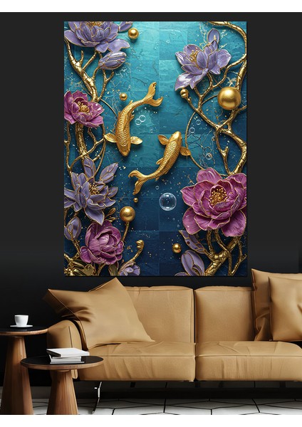 Okyanusta Mercanlar ve Balıklar Dekoratif Kanvas - Mdf Ahşap Tablo modelleri