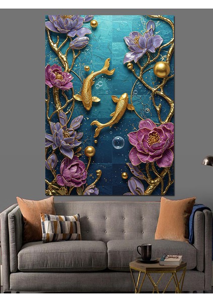 Okyanusta Mercanlar ve Balıklar Dekoratif Kanvas - Mdf Ahşap Tablo fırsatları