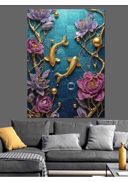 Okyanusta Mercanlar ve Balıklar Dekoratif Kanvas - Mdf Ahşap Tablo indirimleri