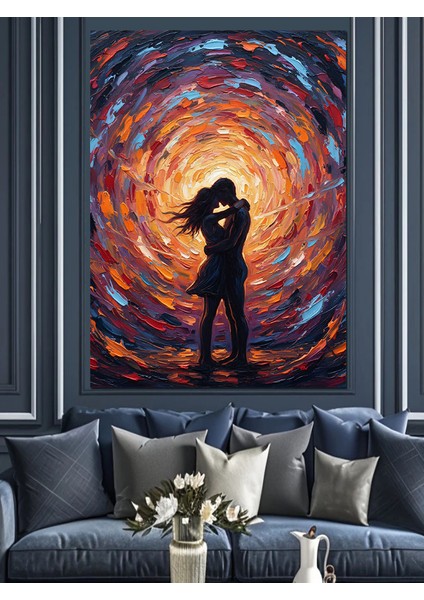 Galaksi Arasında Tek Aşk Dekoratif Kanvas - Mdf Ahşap Tablo fiyatları