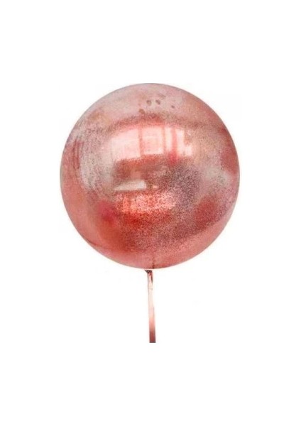 Kırmızı Simli Yuvarlak Şeffaf Balon 24 Inç