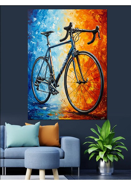 Sporcu Bisiklet Tekerleği Soyut Sanat Dekoratif Kanvas - Mdf Ahşap Tablo fırsatları