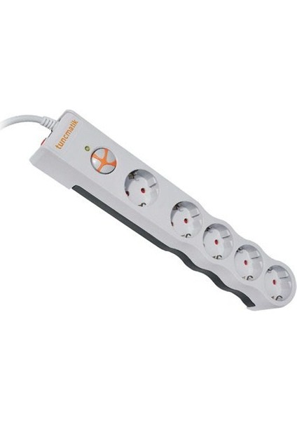 Tunçmatik TSK6134 Powersurge 5 Priz 1050 Joule Enerji Koruma Beyaz (1,5 Metre Kablolu)