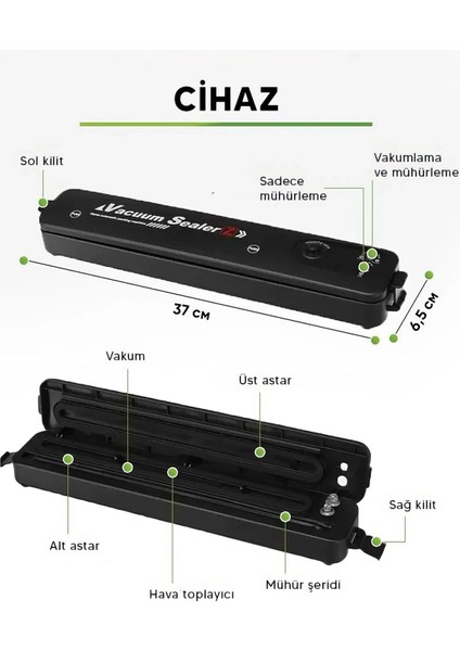 Gıda Vakum ve Mühürleme Makinesi- Yiyecek Tazeliği Koruma Ev ve Restoran Için modelleri