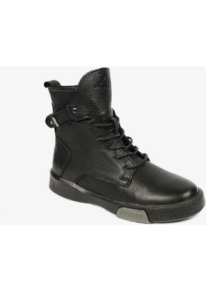 Kadın Siyah Hakiki Deri Sneaker Bot 4K2SB30900S