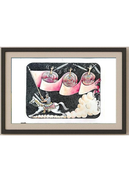 Tode Blazevski 31X25CM Orijinal Karikatür Tablo