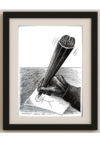 Mihaita Porumbita 29X21CM Orijinal Karikatür Tablo