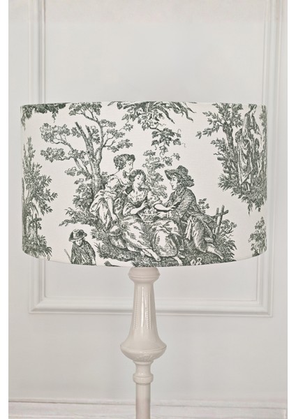 Vintage Yeşil Tole De Jouy Bej Metal Ayak Lambader indirimleri