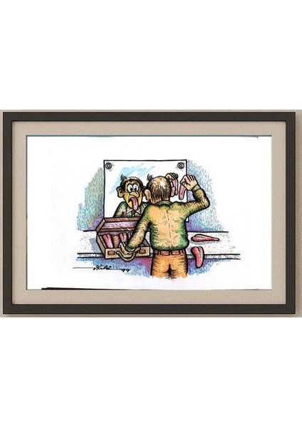 Vladimir Criveo 29X21CM Orijinal Karikatür Tablo