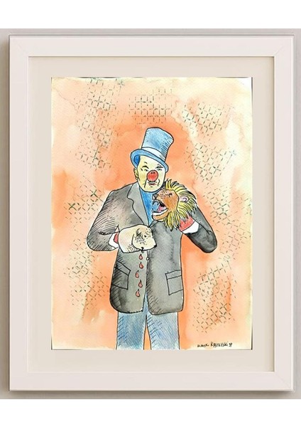 Zlatko Krtevski 29X21CM Orijinal Karikatür Tablo fırsatları